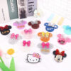 Wholesale New Loose Powder Cartoon Mickey Head Bow Bag Accessories Acrylic Pin Cute DIY Patch Accessories