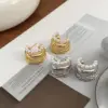 Wholesale 1 Pair Lady C Shape Plating Inlay Copper Artificial Pearls Ear Studs
