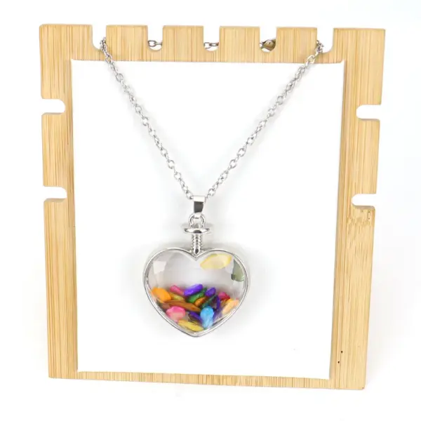 Wholesale Simple Style Heart Shape Natural Stone Plating Pendant Necklace