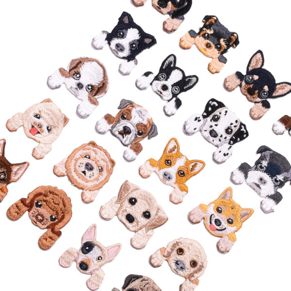 Wholesale Puppy Head Embroider Cloth Patch Animal Embroider Seal DIY Clothing Accessories Decorative Patch Repair Subsidy Hand-Cut Edge