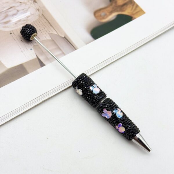 Wholesale Cute mocha rabbit full drill pen diy colorful flash diamond beaded pen cross-border hot heavy industry gift pen in stock
