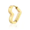 1 Piece Hip-Hop Rock Simple Style Star Heart Shape Metal Button 304 Stainless Steel Copper Gold Plated Hoop Earrings