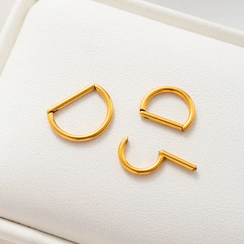 Wholesale 1 Piece Ear Cartilage Rings & Studs Simple Style Classic Style Semicircle Pure Titanium Ear Cartilage Rings & Studs