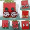 Wholesale Christmas Candy Snowman Earrings Diamond Snowflake Earrings