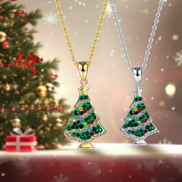 Wholesale Colorful Christmas Tree Necklace