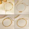 Wholesale 1 Piece Geometric Letter Butterfly Anklet 304 Stainless Steel Waterproof Non Tarnish Plastic PVD Coated Real Gold Plated 18K Women's Basic Simple Style Commute