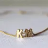 Wholesale PVD Coated 14K Gold Real Gold Plated Letter Stainless Steel Titanium Steel Fashion Waterproof Non Tarnish 304 Stainless Steel Necklace