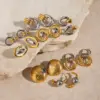 Wholesale 304 Stainless Steel Geometric PVD Coated 18K Real Gold Plated Real Gold Plated 18K Gold Retro Simple Style Classic Style Waterproof Non Tarnish Earrings Ear Studs