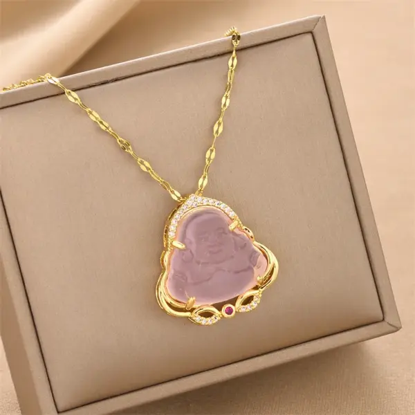 Wholesale Water Plating Vacuum Plating 18K Gold Plated 18K Gold Portrait 201 Stainless Steel Classical 201 Stainless Steel Pendant Necklace