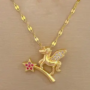 F229 Titanium Steel Chain Copper Pendant