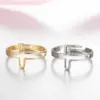 PVD Coated 18K Gold Real Gold Plated Solid Color 201 Stainless Steel Fashion Waterproof Non Tarnish Open Ring