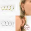 Wholesale 1 Pair 925 Sterling Silver Geometric Hoop Earrings