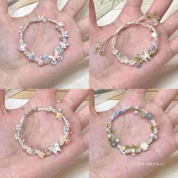 Wholesale Hand Rope Flowers Are Exquisite, Sweet and Good-Looking, New Summer Braided Small Fresh Hand Ornaments, Braided Hand Rope