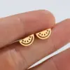 Wholesale PVD Coated 18K Gold Real Gold Plated Watermelon 304 Stainless Steel Simple Style Waterproof Non Tarnish Ear Studs