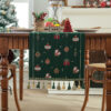 Wholesale Christmas floral woven table runner with pendant