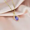Wholesale Fairy Style Water Droplets Titanium Steel Inlay Zircon Pendant Necklace