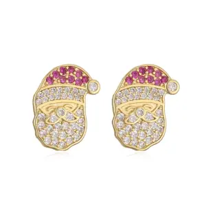 Golden Colorful Crystals Christmas Hat 1 Pair