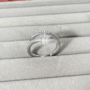 Circle full diamond ring [white gold] / Adjustable opening