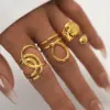 Wholesale Ion Plating (IP) Real Gold Plated 18K Gold Geometric 304 Stainless Steel IG Style Casual Simple Style Waterproof Non Tarnish Open Rings