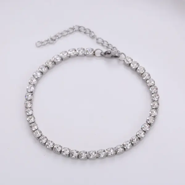 Wholesale Simple Style Geometric 304 Stainless Steel 18K Gold Plated Zircon Stainless Steel Bracelets In Bulk
