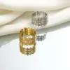 Wholesale Fashionable Retro Titanium Steel Ring Non-Fading Women's High-End Luxury Open Stainless Steel Ring Adjustable Geometric Pattern