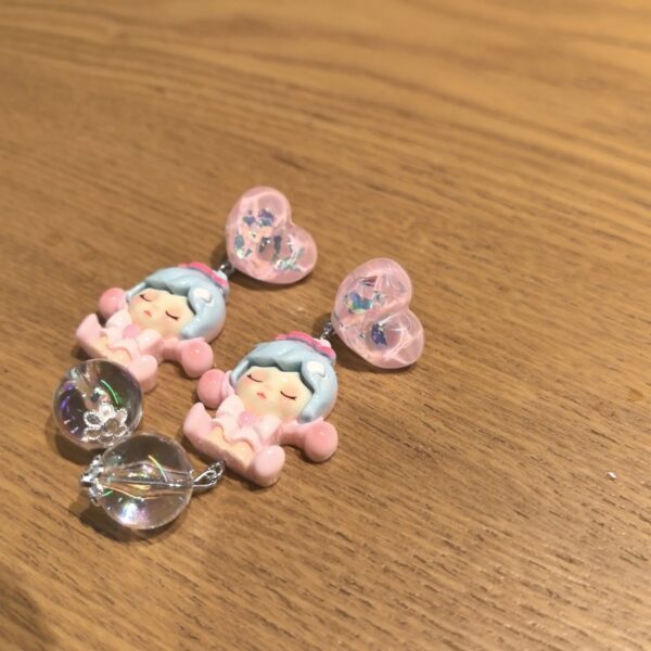 Wholesale personality 925 sier needle tide play pink love cute