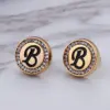 Wholesale PVD Coated 18K Gold Plated Letter Stainless Steel Sweet Waterproof Non Tarnish Earrings Necklace