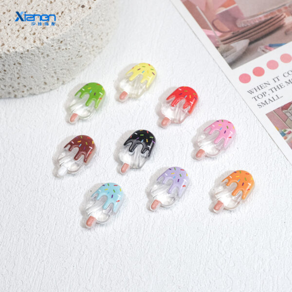 Wholesale Transparent cartoon popsicle sticks, slanted hole printing, perforated beads, acrylic mobile phone chains, necklaces, DIY jewelry materials