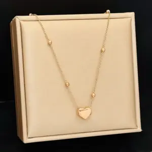 X471-Peach Heart Necklace-Rose Gold