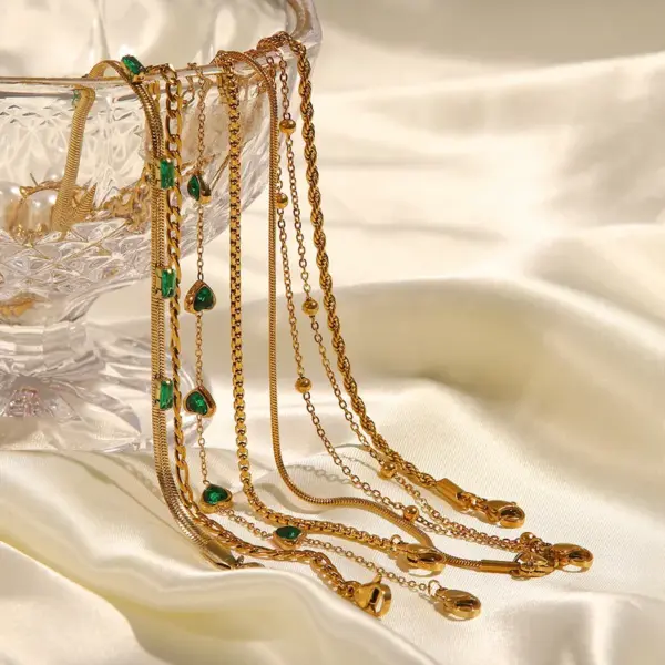 Wholesale Fashion Geometric Stainless Steel Zircon Bracelets In Bulk