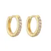 Wholesale 1 Pair Casual Simple Style Classic Style Round Plating Inlay Copper Zircon 18k Gold Plated Hoop Earrings