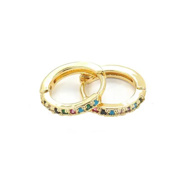 1 Pair Fashion Round Inlay Copper Zircon Earrings