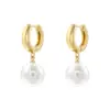 Wholesale 1 Pair Casual Elegant Round Plating Inlay Copper Pearl Zircon 18K Gold Plated Drop Earrings
