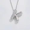 Wholesale 304 Stainless Steel Copper Rhodium Plated Hip-Hop Modern Style Classic Style Plating Letter Pendant Necklace