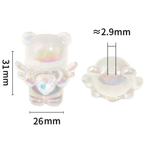 oly-bc44542c3c79e7dab2cbffa872bd82f6 Wholesale Glittery heart-shaped rhinestone wing beaded bear charm