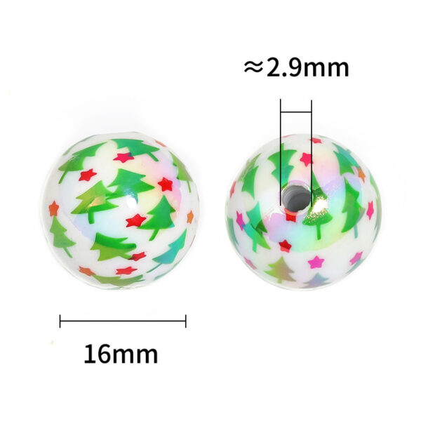 Wholesale Five-pointed star Christmas tree print DIY beads
