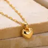 Wholesale PVD Coated Real Gold Plated Heart Shape 304 Stainless Steel Elegant Modern Style Waterproof Non Tarnish 304 Stainless Steel Lobster Trigger Clasp Closure Pendant Necklace