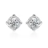 Wholesale 1 Pair Casual Simple Style Geometric Heart Shape Inlay Copper Zircon White Gold Plated Ear Studs