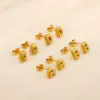 PVD Coated 18K Gold Plated Letter 304 Stainless Steel Simple Style Classic Style Waterproof Non Tarnish Ear Studs