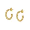 Wholesale 1 Pair Simple Style Geometric Plating Inlay Copper Zircon 18k Gold Plated Hoop Earrings Ear Cuffs Ear Studs