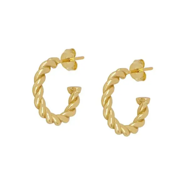 Wholesale 1 Pair Simple Style Geometric Plating Inlay Copper Zircon 18k Gold Plated Hoop Earrings Ear Cuffs Ear Studs