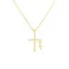 Fashion Cross Copper Necklace Gold Plated Zircon Copper Necklaces 1 Piece