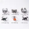 Wholesale Copper Brass Silver Plated Plating Round Flower Zircon Open Rings