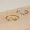 Wholesale Ion Plating (IP) Real Gold Plated 16K Gold White Gold Plated Gold Plating Waves Solid Color 316 Stainless Steel Casual Waterproof Non Tarnish Rings