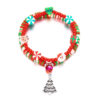 Wholesale Christmas cross-border European and American jewelry fashion Joker Christmas rice beads soft pottery Christmas tree snowflake bracelet in stock