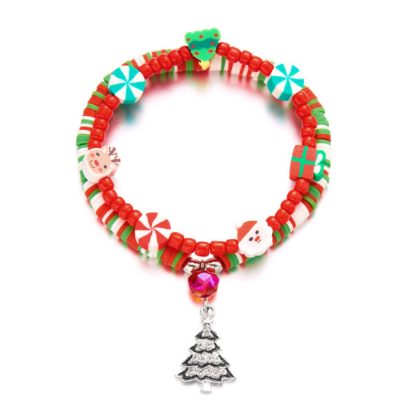 Wholesale Christmas cross-border European and American jewelry fashion Joker Christmas rice beads soft pottery Christmas tree snowflake bracelet in stock