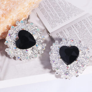 Silver + black heart