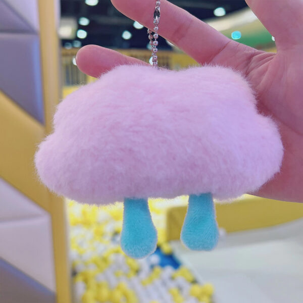 Wholesale Ins Popular Cute Cloud Keychain Pendant Girl Heart Little White Cloud Doll Backpack Couple Pendant Plush Toy