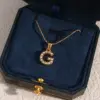 PVD Coated Real Gold Plated 18K Gold Letter 304 Stainless Steel Simple Style Waterproof Non Tarnish 304 Stainless Steel Necklace