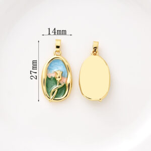 #226 18k golden oil dripping tulip (with melon seed buckle)